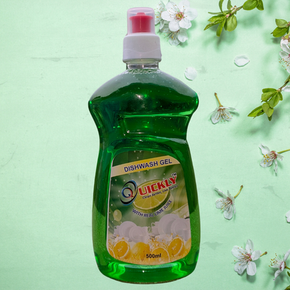 Quickly Dish Wash Gel – 500ml & 1000ml | Powerful Grease Removal & Fresh Fragrance