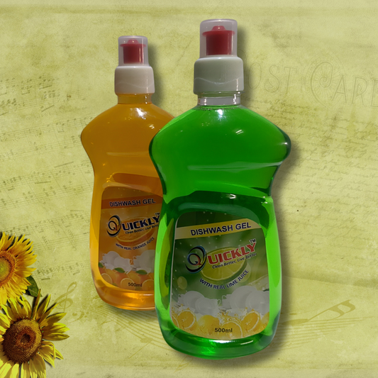 Quickly Dish Wash Gel – 500ml & 1000ml | Powerful Grease Removal & Fresh Fragrance