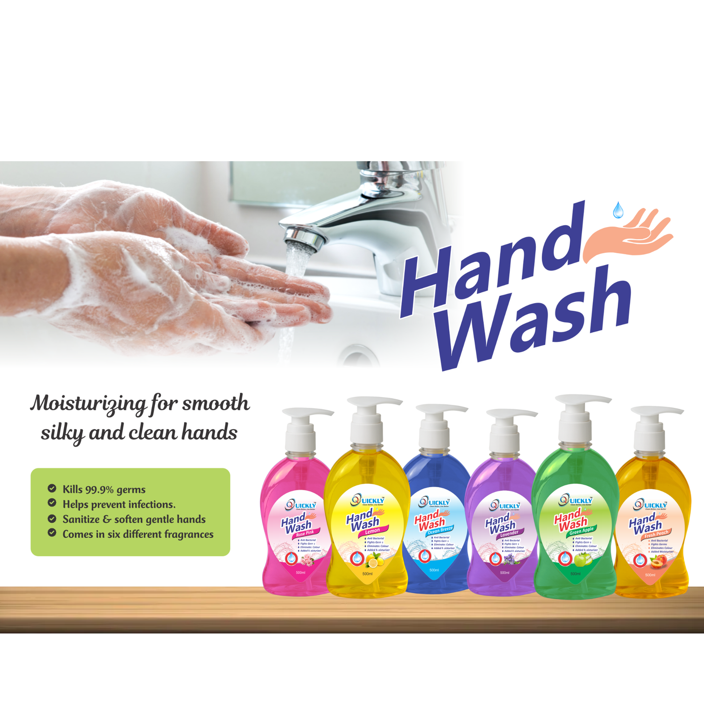 🧼 Quickly Antibacterial Hand Wash – 500ml
