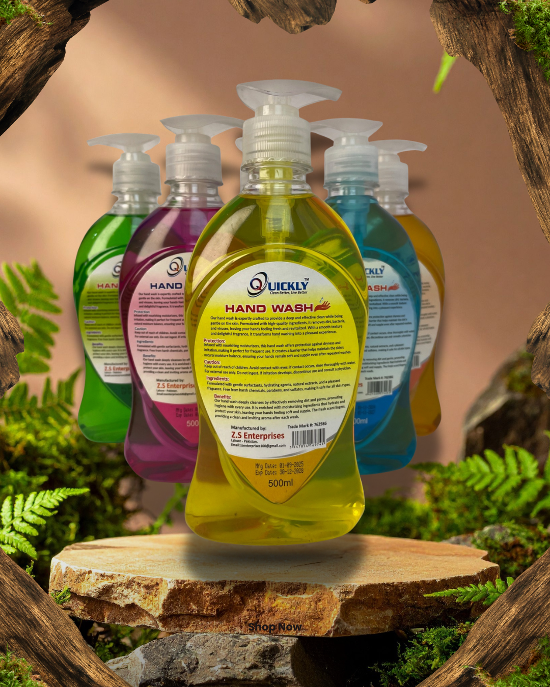 Quickly Liquid Hand Wash 500ml Antibacterial Moisturizing Formula