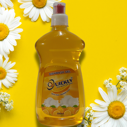 Quickly Dish Wash Gel – 500ml & 1000ml | Powerful Grease Removal & Fresh Fragrance