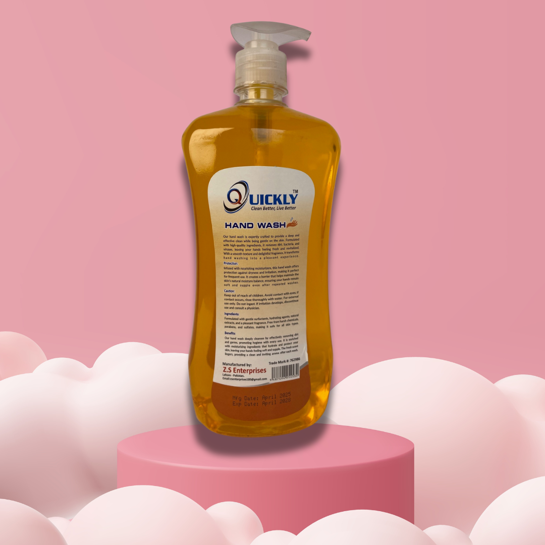 Quickly Liquid Hand Wash 1000ml - Antibacterial & Moisturizing Formula -