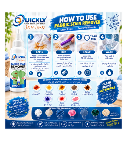 🧼 Powerful Stain Remover – 125ml | Fast & Easy Fabric Stain Cleaning 😲
